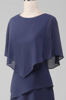 Laden Sie das Bild in den Galerie-Viewer, Scheide-/Säulenschaufel Teelanges stürmisches Chiffon Mutter der Braut Kleid