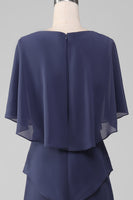 Laden Sie das Bild in den Galerie-Viewer, Scheide-/Säulenschaufel Teelanges stürmisches Chiffon Mutter der Braut Kleid