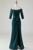 Laden Sie das Bild in den Galerie-Viewer, Dunkelgrünes schulterfreies Meerjungfrau Kleid für die Brautmutter
