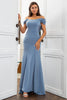 Laden Sie das Bild in den Galerie-Viewer, Meerjungfrau Grau Blau Kleid der Brautmutter