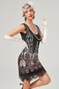 Laden Sie das Bild in den Galerie-Viewer, Schwarz &amp; Rot Kurze Pailletten 1920er Jahre Kleid