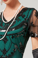 Laden Sie das Bild in den Galerie-Viewer, Elfenbein Pailletten Langes Kleid aus den 1920er Jahren