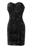 Laden Sie das Bild in den Galerie-Viewer, Königsblau Herzausschnitt Pailletten Etui Abiballkleid