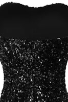 Laden Sie das Bild in den Galerie-Viewer, Königsblau Herzausschnitt Pailletten Etui Abiballkleid