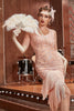 Laden Sie das Bild in den Galerie-Viewer, Blush Pailletten 1920er Jahre Flapper Gatsby Kleid mit Fransen