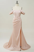 Laden Sie das Bild in den Galerie-Viewer, Blush Schulterfreies Meerjungfrau Ballkleid