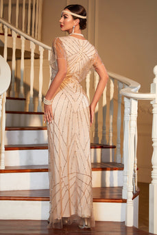 1920er Jahre Flapper Kleid Great Gatsby Kleid für Frauen Kurzarm Party Kleid Roaring 20er Jahre
