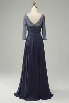 Langarm Kleid für die Mutter der Braut