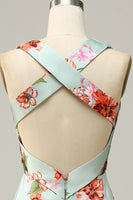 Laden Sie das Bild in den Galerie-Viewer, Langes Neckholder Brautjungfernkleid mit gekreuztem Rücken