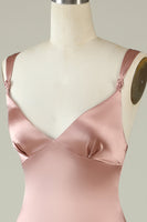 Laden Sie das Bild in den Galerie-Viewer, Blush Asymmetrisches Brautjungfernkleid mit Schlitz