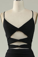 Laden Sie das Bild in den Galerie-Viewer, Meerjungfrau Spaghettiträger Grau Blau Langes Abschlussballkleid mit Schlüsselloch