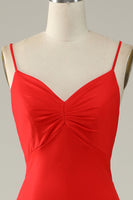 Laden Sie das Bild in den Galerie-Viewer, Meerjungfrau Spaghettiträger Marineblaues Übergröße Ballkleid mit Schlitz