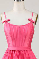 Laden Sie das Bild in den Galerie-Viewer, Trendiges A-Linie Spaghetti Träger Schwarz Kurzes Cocktailkleid