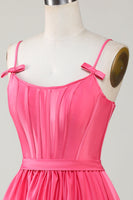 Laden Sie das Bild in den Galerie-Viewer, Trendiges A-Linie Spaghetti Träger Schwarz Kurzes Cocktailkleid