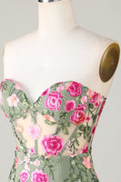 Laden Sie das Bild in den Galerie-Viewer, Wunderschönes Etui Herzausschnitt Schwarzes Korsett Cocktailkleid mit Applikationen