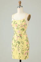 Laden Sie das Bild in den Galerie-Viewer, Schwarzes Spaghettiträger Bodycon Abiballkleid mit Applikationen