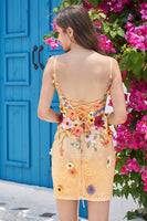 Laden Sie das Bild in den Galerie-Viewer, Champagner kurzes Cocktailkleid mit V-Ausschnitt