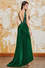 Laden Sie das Bild in den Galerie-Viewer, Glitzerndes dunkelgrünes Meerjungfrauen Ballkleid mit Schlitz