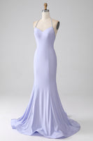 Laden Sie das Bild in den Galerie-Viewer, Fuchsia Meerjungfrau Neckholder rückenfreies langes Ballkleid