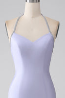 Laden Sie das Bild in den Galerie-Viewer, Fuchsia Meerjungfrau Neckholder rückenfreies langes Ballkleid