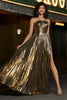 Laden Sie das Bild in den Galerie-Viewer, Goldenes Spaghettiträger Kleid mit Schlitz