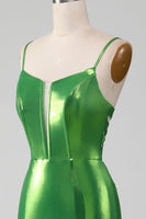 Laden Sie das Bild in den Galerie-Viewer, Glitzerndes Fuchsia Meerjungfrauen Kleid für den Abschlussball mit Schlitz