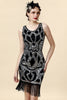 Laden Sie das Bild in den Galerie-Viewer, Silber Fransen Gatsby Kleid mit 1920er Accessoires Set