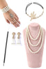 Laden Sie das Bild in den Galerie-Viewer, Champagner Glitzer Fransen Gatsby-Kleid mit Accessoires Set