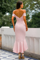 Laden Sie das Bild in den Galerie-Viewer, Rosa Mermaid Hi-Lo Kleid