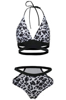 Laden Sie das Bild in den Galerie-Viewer, Schnürung braun Leopard Badeanzug