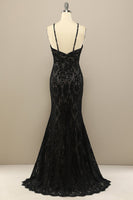 Laden Sie das Bild in den Galerie-Viewer, Marine Mermaid Spitze Langes Ballkleid