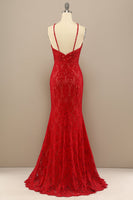 Laden Sie das Bild in den Galerie-Viewer, Marine Mermaid Spitze Langes Ballkleid