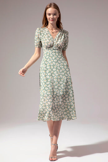 1950er Polka Dots Elfenbein Kleid