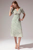 Laden Sie das Bild in den Galerie-Viewer, 1950er Polka Dots Elfenbein Kleid