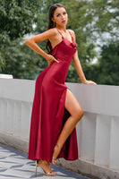 Laden Sie das Bild in den Galerie-Viewer, Mermaid Burgundy Langes Ballkleid