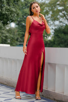 Laden Sie das Bild in den Galerie-Viewer, Mermaid Burgundy Langes Ballkleid