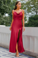 Laden Sie das Bild in den Galerie-Viewer, Mermaid Burgundy Langes Ballkleid
