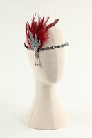Laden Sie das Bild in den Galerie-Viewer, Schwarz Strass Feder 1920er Flapper Stirnband
