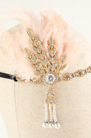 Laden Sie das Bild in den Galerie-Viewer, Schwarz Strass Feder 1920er Flapper Stirnband