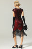 Laden Sie das Bild in den Galerie-Viewer, Burgundy Gatsby Glitzer Fringe 1920er Kleid