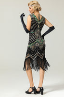 Laden Sie das Bild in den Galerie-Viewer, Königsblau Glitter Fransen Gatsby 1920er Jahre Flapper Kleid