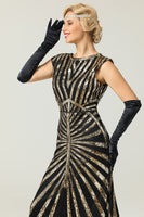 Laden Sie das Bild in den Galerie-Viewer, Gold Mermaid 1920er Pailletten Flapper Kleid