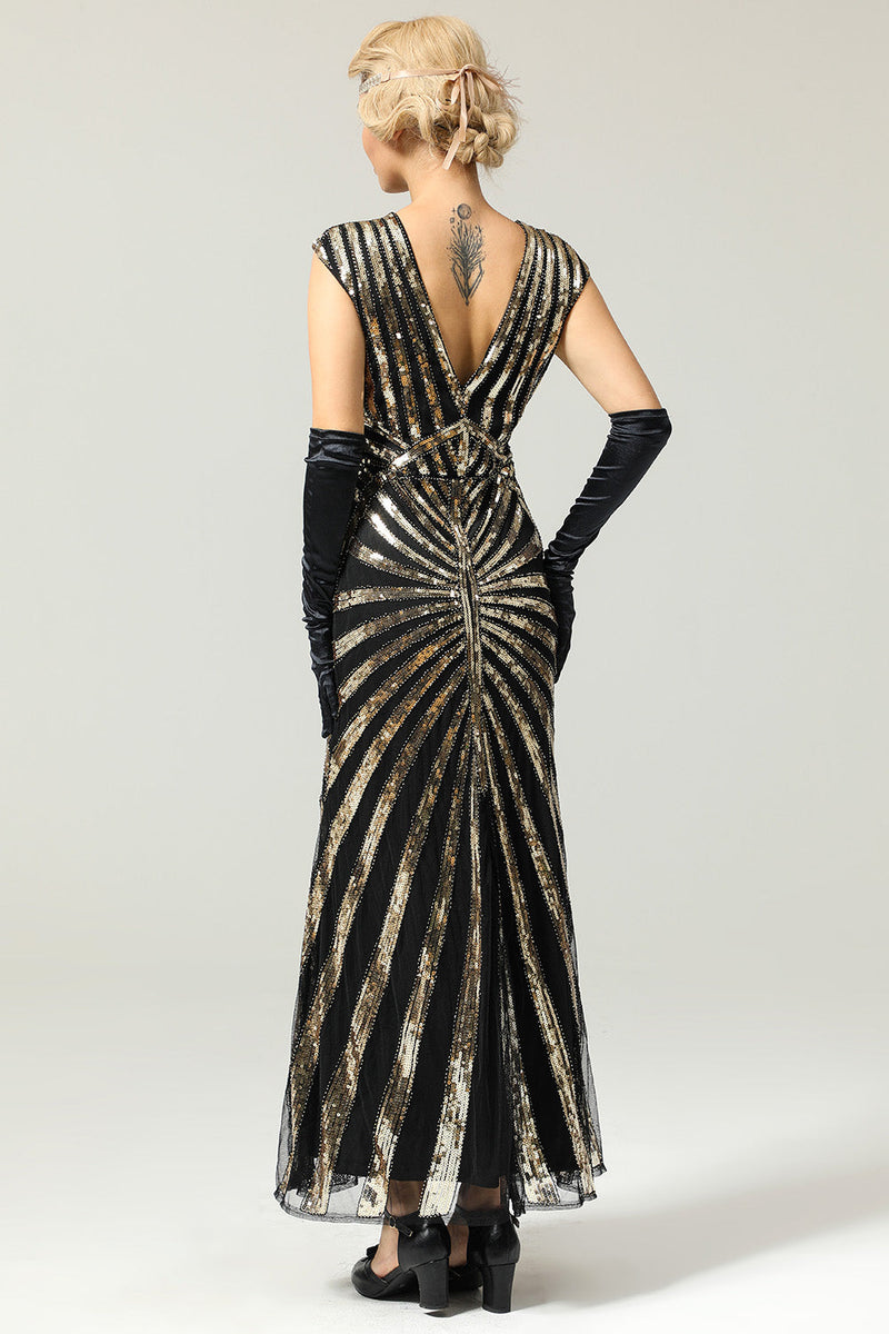 Laden Sie das Bild in den Galerie-Viewer, Meerjungfrau Pailletten Gatsby 1920er Jahre Flapper Kleid