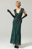 Laden Sie das Bild in den Galerie-Viewer, Grün Mermaid 1920er Pailletten Flapper Kleid