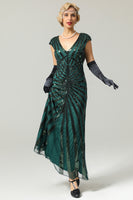 Laden Sie das Bild in den Galerie-Viewer, Gold Mermaid 1920er Pailletten Flapper Kleid
