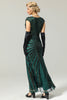 Laden Sie das Bild in den Galerie-Viewer, Gold Mermaid 1920er Pailletten Flapper Kleid