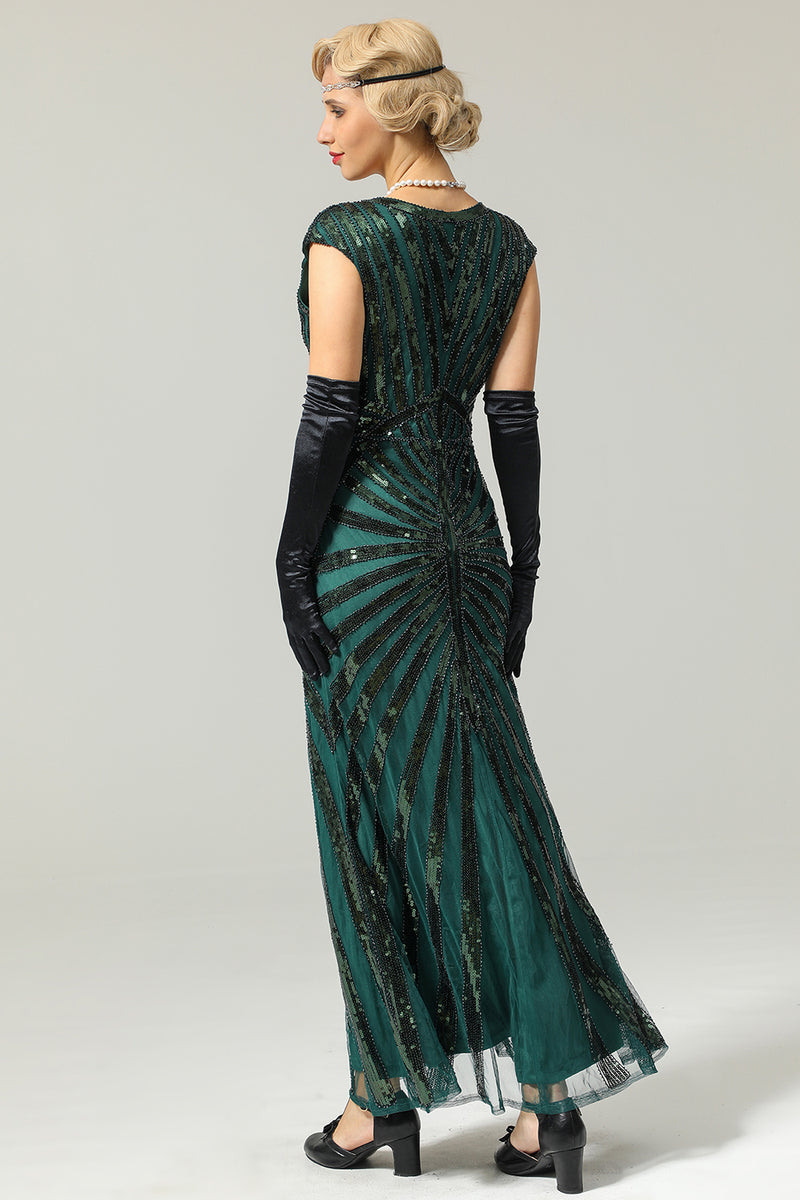Laden Sie das Bild in den Galerie-Viewer, Gold Mermaid 1920er Pailletten Flapper Kleid