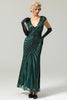Laden Sie das Bild in den Galerie-Viewer, Grün Mermaid 1920er Pailletten Flapper Kleid