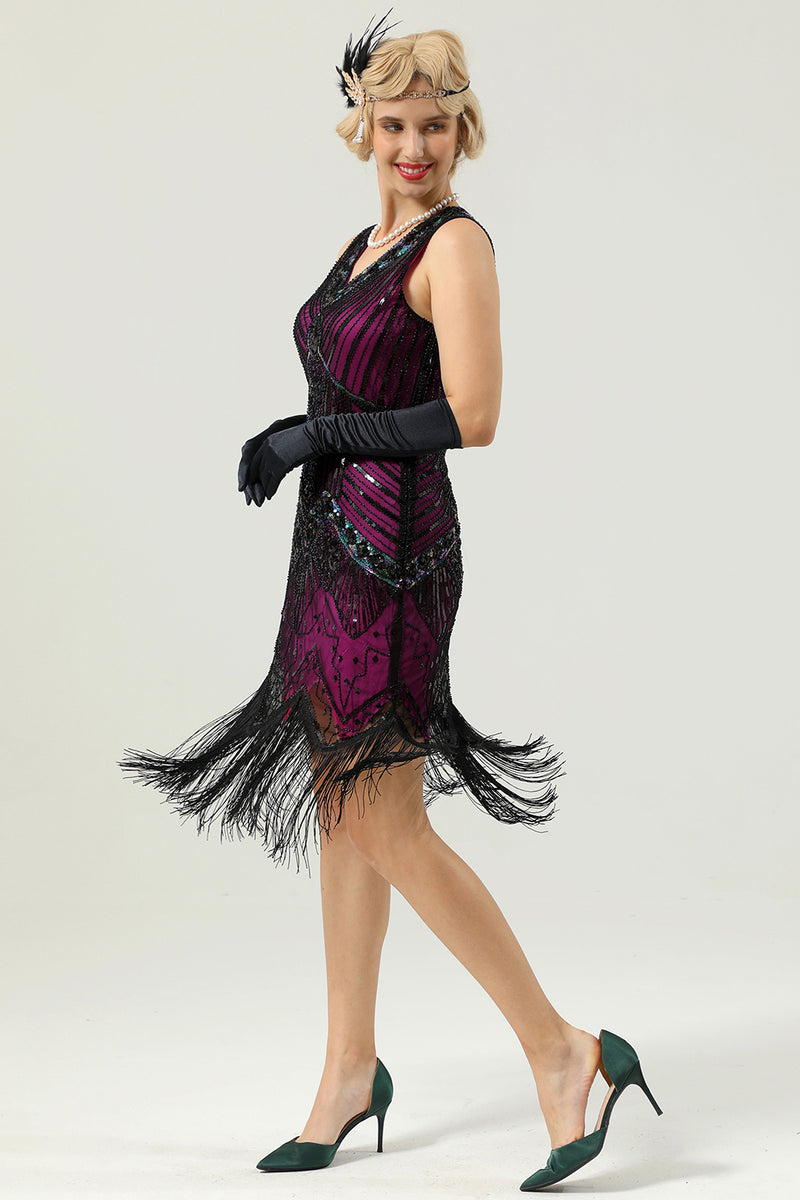 Laden Sie das Bild in den Galerie-Viewer, 1920er Jahre ärmelloses Gatsby Kleid