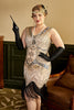 Laden Sie das Bild in den Galerie-Viewer, Pailletten dunkelgrün Übergröße 1920er Jahre Flapper Kleid